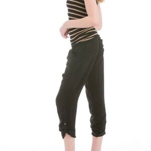 Hard Tail Black Bemberg Slouchy Convertible Pants Size L